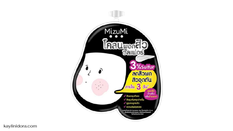 Mizumi Sulfur Acne Clay เป็นมาสก์โคลนที่ออกแบบมาสำหรับผู้ที่มีปัญหาสิวโดยเฉพาะ มีส่วนผสมของ Sulfur (กำมะถัน) ที่ช่วยลดการอักเสบของสิว ควบคุมความมัน และช่วยผลัดเซลล์ผิวอย่างอ่อนโยน เหมาะสำหรับผิวมัน ผิวเป็นสิวง่าย หรือผู้ที่ต้องการดูแลรูขุมขนให้สะอาดหมดจด